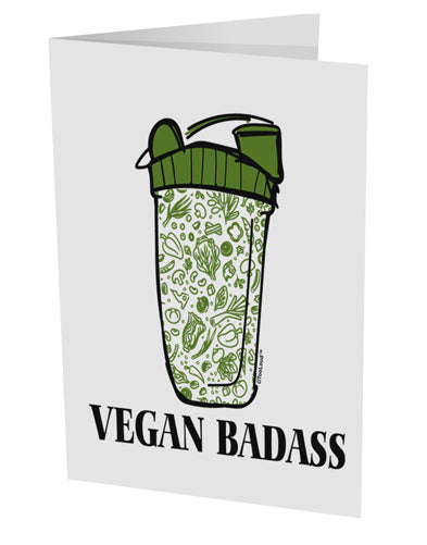 TooLoud Vegan Badass Bottle Print 10 Pack of 5x7 Inch Side Fold Blank Greeting Cards-Greeting Cards-TooLoud-Davson Sales