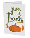 TooLoud Give Thanks 10 Pack of 5x7 Inch Side Fold Blank Greeting Cards