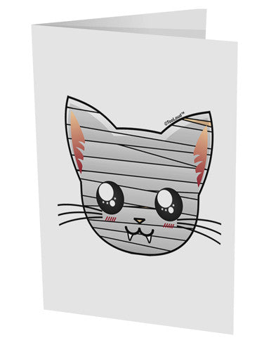 Mummy Kitty 10 Pack of 5x7&#x22; Side Fold Blank Greeting Cards by TooLoud-Greeting Cards-TooLoud-White-Davson Sales