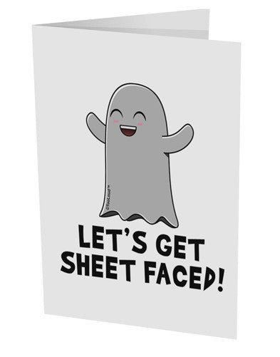 Let's Get Sheet Faced 10 Pack of 5x7&#x22; Side Fold Blank Greeting Cards by TooLoud-Greeting Cards-TooLoud-White-Davson Sales