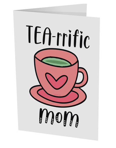 TooLoud TEA-RRIFIC  Mom 10 Pack of 5x7 Inch Side Fold Blank Greeting C