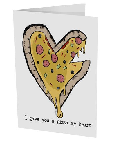 TooLoud I gave you a Pizza my Heart 10 Pack of 5x7 Inch Side Fold Blank Greeting Cards-Greeting Cards-TooLoud-Davson Sales