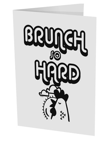 TooLoud Brunch So Hard Hen 10 Pack of 5x7 Inch Side Fold Blank Greeting Cards-Greeting Cards-TooLoud-Davson Sales