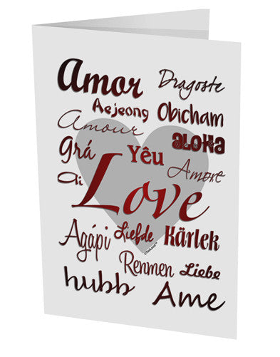 Love Languages 10 Pack of 5x7&#x22; Side Fold Blank Greeting Cards by TooLoud-Greeting Cards-TooLoud-White-Davson Sales