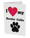 I Heart My Border Collie 10 Pack of 5x7&#x22; Side Fold Blank Greeting Cards by TooLoud-TooLoud-White-Davson Sales