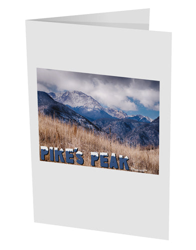 Pikes Peak CO Mountains Text 10 Pack of 5x7&#x22; Side Fold Blank Greeting Cards by TooLoud-Greeting Cards-TooLoud-White-Davson Sales