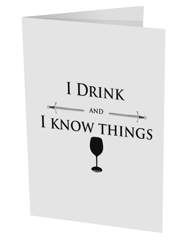 I Drink and I Know Things funny 10 Pack of 5x7&#x22; Side Fold Blank Greeting Cards by TooLoud-Greeting Cards-TooLoud-White-Davson Sales