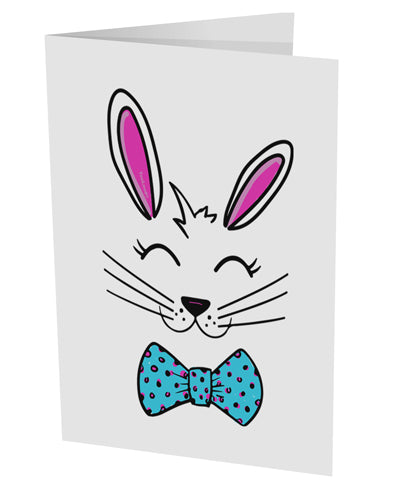 TooLoud Happy Easter Bunny Face 10 Pack of 5x7 Inch Side Fold Blank Gr