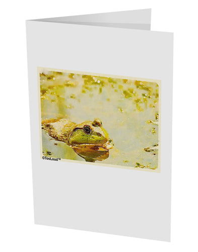Bullfrog In Watercolor 10 Pack of 5x7&#x22; Side Fold Blank Greeting Cards by TooLoud-Greeting Cards-TooLoud-White-Davson Sales