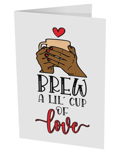 TooLoud Brew a lil cup of love 10 Pack of 5x7 Inch Side Fold Blank Gre