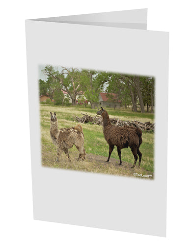 Standing Llamas 10 Pack of 5x7&#x22; Side Fold Blank Greeting Cards by TooLoud-Greeting Cards-TooLoud-White-Davson Sales