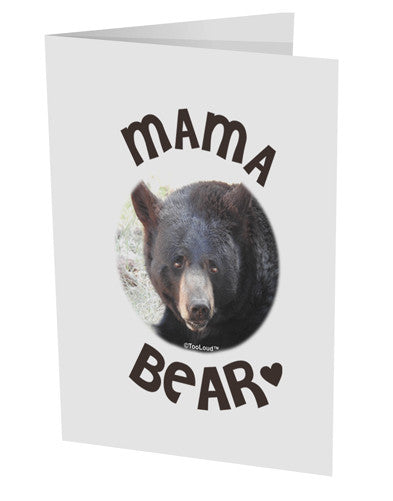 Black Bear - Mama Bear 10 Pack of 5x7&#x22; Side Fold Blank Greeting Cards-Greeting Cards-TooLoud-White-Davson Sales