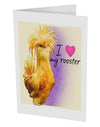 I Heart My Rooster 10 Pack of 5x7" Side Fold Blank Greeting Cards-Greeting Cards-TooLoud-Davson Sales