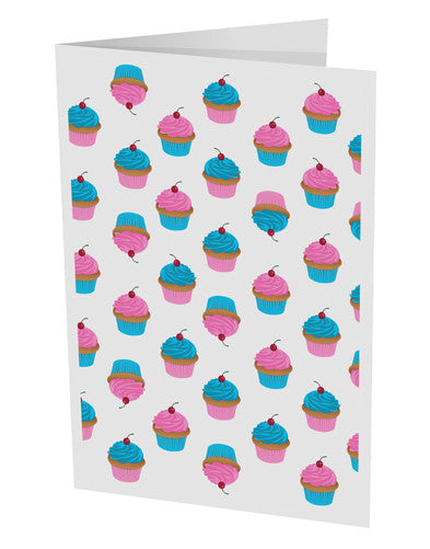 Cute Cupcakes AOP 10 Pack of 5x7&#x22; Side Fold Blank Greeting Cards-Greeting Cards-TooLoud-White-Davson Sales