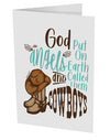 TooLoud God put Angels on Earth and called them Cowboys 10 Pack of 5x7 Inch Side Fold Blank Greeting Cards-Greeting Cards-TooLoud-Davson Sales