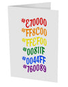 TooLoud Pride Flag Hex Code 10 Pack of 5x7 Inch Side Fold Blank Greeting Cards-Greeting Cards-TooLoud-Davson Sales