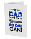 If Dad Can't Fix It - Father's Day 10 Pack of 5x7&#x22; Side Fold Blank Greeting Cards by TooLoud-Greeting Cards-TooLoud-White-Davson Sales