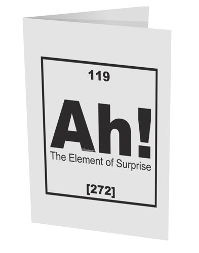 Ah the Element of Surprise Funny Science 10 Pack of 5x7&#x22; Side Fold Blank Greeting Cards by TooLoud-Greeting Cards-TooLoud-White-Davson Sales