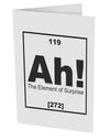 Ah the Element of Surprise Funny Science 10 Pack of 5x7&#x22; Side Fold Blank Greeting Cards by TooLoud