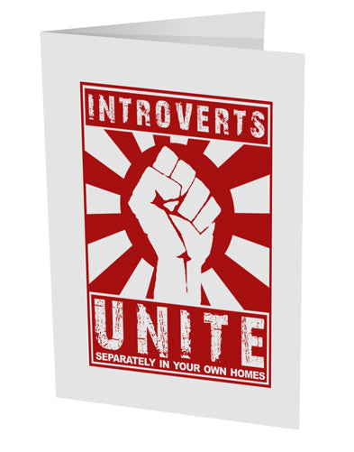 Introverts Unite Funny 10 Pack of 5x7&#x22; Side Fold Blank Greeting Cards by TooLoud-TooLoud-White-Davson Sales