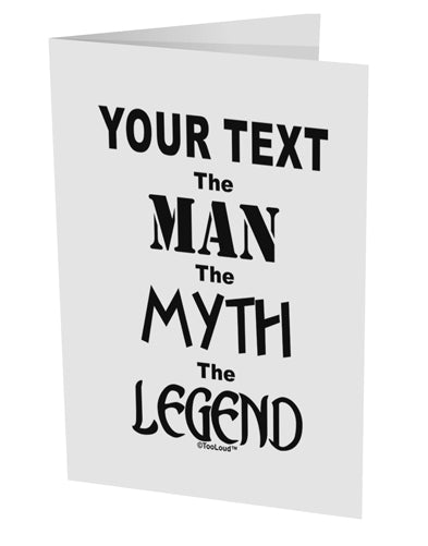 Personalized The Man The Myth The Legend 10 Pack of 5x7&#x22; Side Fold Blank Greeting Cards by TooLoud-Greeting Cards-TooLoud-White-Davson Sales