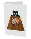Anime Cat Loves Sushi 10 Pack of 5x7&#x22; Side Fold Blank Greeting Cards by TooLoud