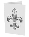 Distressed Fleur de Lis 10 Pack of 5x7&#x22; Side Fold Blank Greeting Cards-Greeting Cards-TooLoud-White-Davson Sales