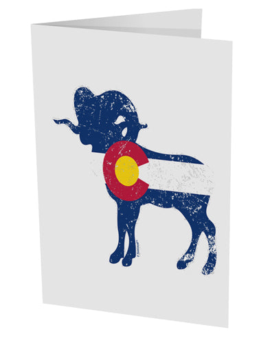 TooLoud Grunge Rocky Mountain Bighorn Sheep Flag 10 Pack of 5x7 Inch Side Fold Blank Greeting Cards-Greeting Cards-TooLoud-Davson Sales