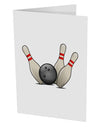 Bowling Ball with Pins 10 Pack of 5x7&#x22; Side Fold Blank Greeting Cards-Greeting Cards-TooLoud-White-Davson Sales