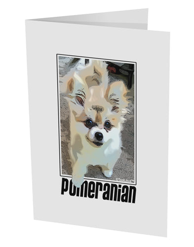 Pomeranian Step Out 10 Pack of 5x7&#x22; Side Fold Blank Greeting Cards by TooLoud-Greeting Cards-TooLoud-White-Davson Sales