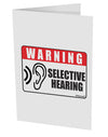 Warning Selective Hearing Funny 10 Pack of 5x7&#x22; Side Fold Blank Greeting Cards by TooLoud-TooLoud-White-Davson Sales