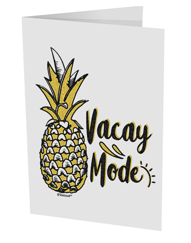TooLoud Vacay Mode Pinapple 10 Pack of 5x7 Inch Side Fold Blank Greeting Cards-Greeting Cards-TooLoud-Davson Sales