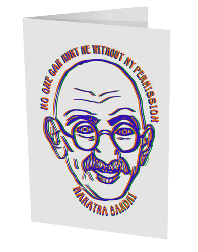TooLoud No one can hurt me without my permission Ghandi 10 Pack of 5x7 Inch Side Fold Blank Greeting Cards-Greeting Cards-TooLoud-Davson Sales