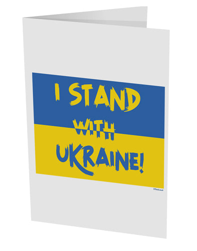 TooLoud I stand with Ukraine Flag 10 Pack of 5x7 Inch Side Fold Blank 