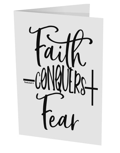 TooLoud Faith Conquers Fear 10 Pack of 5x7 Inch Side Fold Blank Greeting Cards-Greeting Cards-TooLoud-Davson Sales