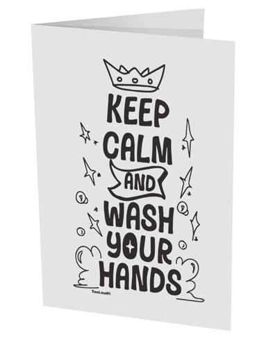 TooLoud Keep Calm and Wash Your Hands 10 Pack of 5x7 Inch Side Fold Bl