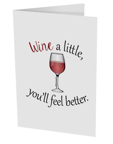 Wine a Little 10 Pack of 5x7&#x22; Side Fold Blank Greeting Cards by TooLoud-Greeting Cards-TooLoud-White-Davson Sales