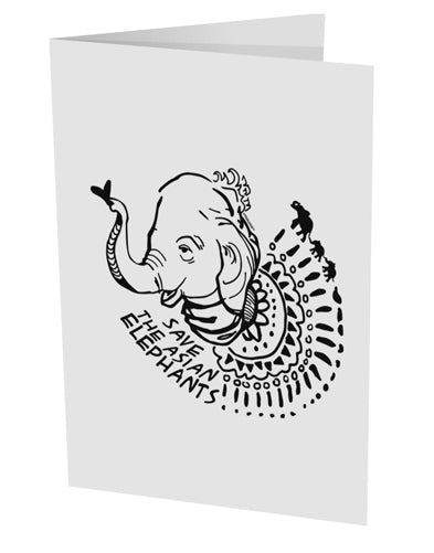 TooLoud Save the Asian Elephants 10 Pack of 5x7" Side Fold Blank Greeting Cards-Greeting Cards-TooLoud-Davson Sales