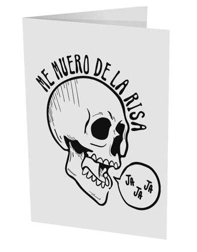 TooLoud Me Muero De La Risa Skull 10 Pack of 5x7 Inch Side Fold Blank Greeting Cards-Greeting Cards-TooLoud-Davson Sales