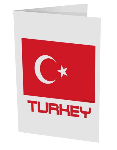 Turkey Flag with Text 10 Pack of 5x7&#x22; Side Fold Blank Greeting Cards by TooLoud-Greeting Cards-TooLoud-White-Davson Sales