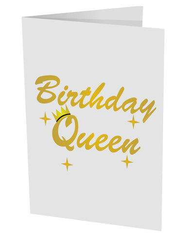 Birthday Queen Text 10 Pack of 5x7&#x22; Side Fold Blank Greeting Cards by TooLoud-TooLoud-White-Davson Sales