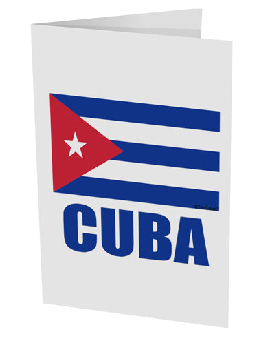 Cuba Flag Cuban Pride 10 Pack of 5x7&#x22; Side Fold Blank Greeting Cards by TooLoud-Greeting Cards-TooLoud-White-Davson Sales