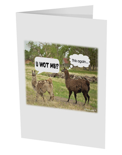 Angry Standing Llamas 10 Pack of 5x7&#x22; Side Fold Blank Greeting Cards by TooLoud-Greeting Cards-TooLoud-White-Davson Sales