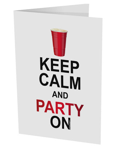 Keep Calm - Party Beer 10 Pack of 5x7&#x22; Side Fold Blank Greeting Cards by TooLoud-Greeting Cards-TooLoud-White-Davson Sales