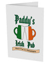 Paddy's Irish Pub 10 Pack of 5x7&#x22; Side Fold Blank Greeting Cards by TooLoud-Posters, Prints, & Visual Artwork-TooLoud-White-Davson Sales