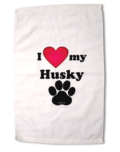 I Heart My Husky Premium Cotton Sport Towel 16 x 22 Inch by TooLoud-Sport Towel-TooLoud-16x25"-Davson Sales