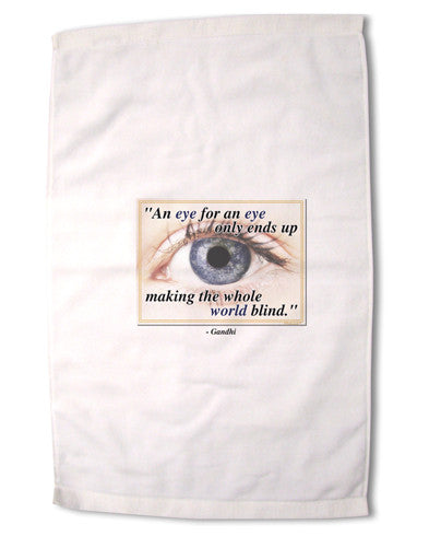 Eye For An Eye Gandhi Premium Cotton Sport Towel 16 x 22 Inch by TooLoud-Sport Towel-TooLoud-16x25"-Davson Sales