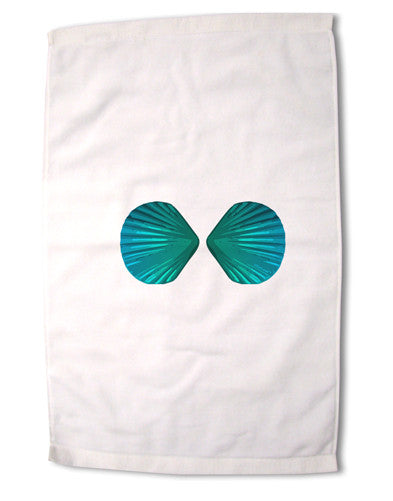 Mermaid Shell Bra Blue Premium Cotton Sport Towel 16 x 22 Inch by TooLoud-Sport Towel-TooLoud-16x25"-Davson Sales