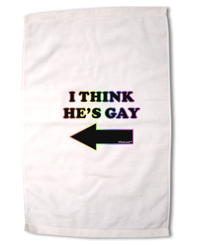 I Think He's Gay Left Premium Cotton Sport Towel 16 x 22 Inch by TooLoud-Sport Towel-TooLoud-16x25"-Davson Sales