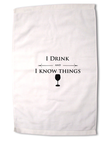 I Drink and I Know Things funny Premium Cotton Sport Towel 16 x 22 Inch by TooLoud-Sport Towel-TooLoud-16x25"-Davson Sales